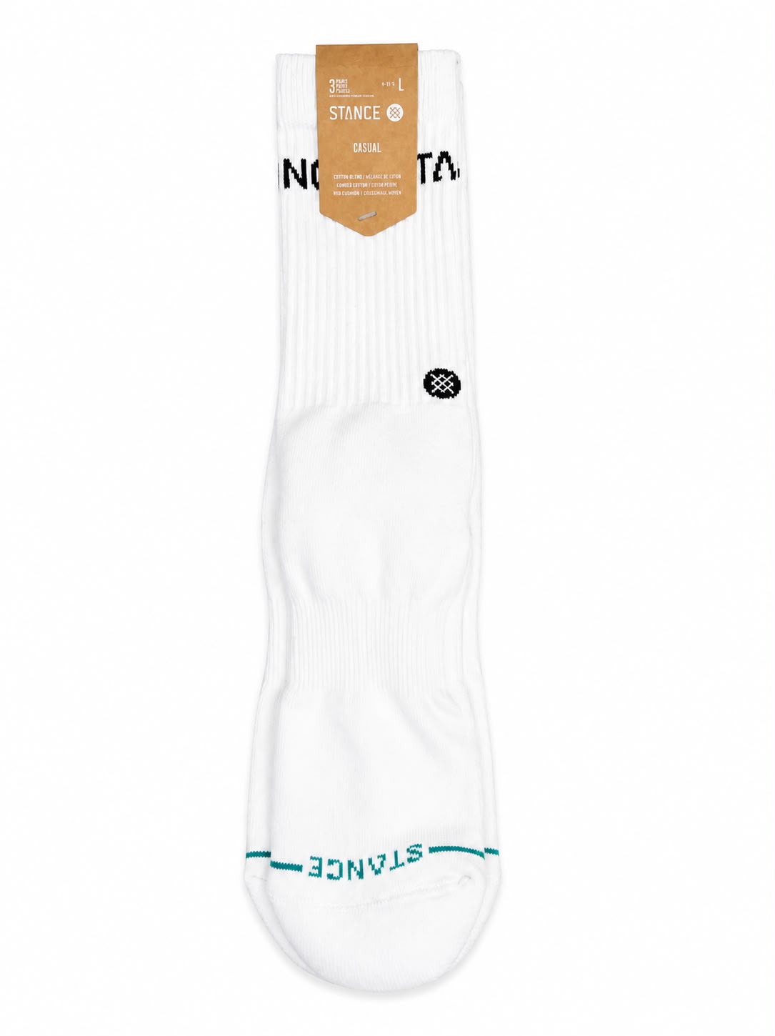 STANCE ICON 3 PACK CREW WHITE