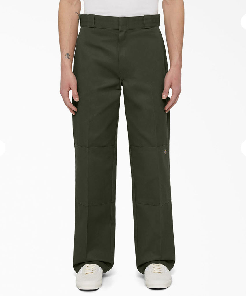 DOUBLE KNEE TWILL WORK PANT LOOSE FIT - B OLIVE GREEN