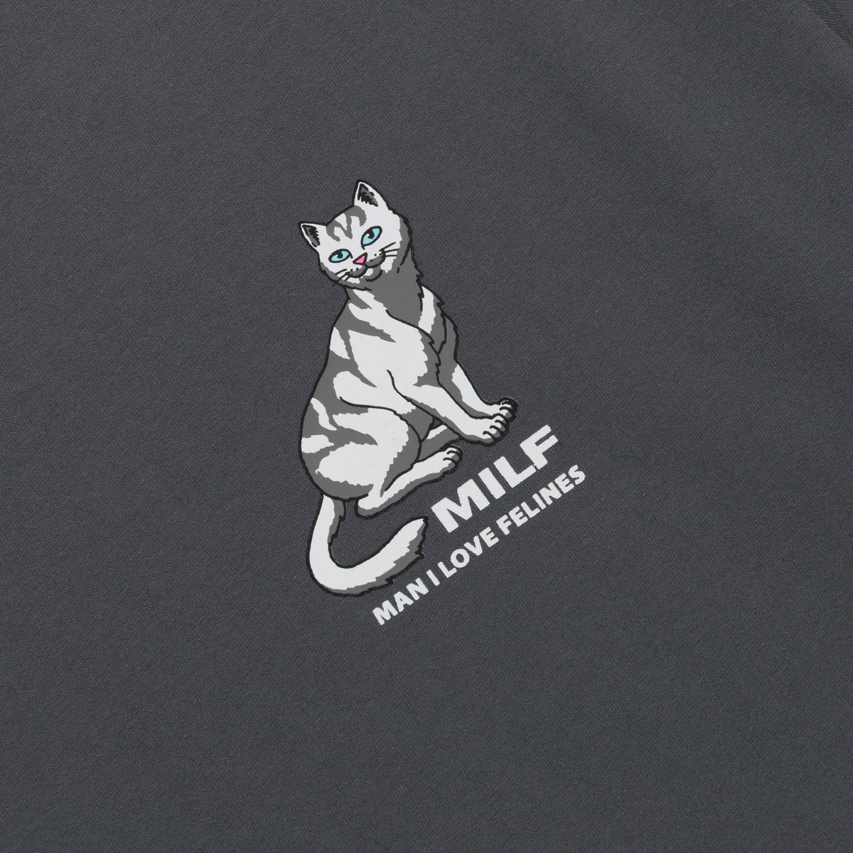 MAN I LOVE FELINES TEE (CHARCOAL)