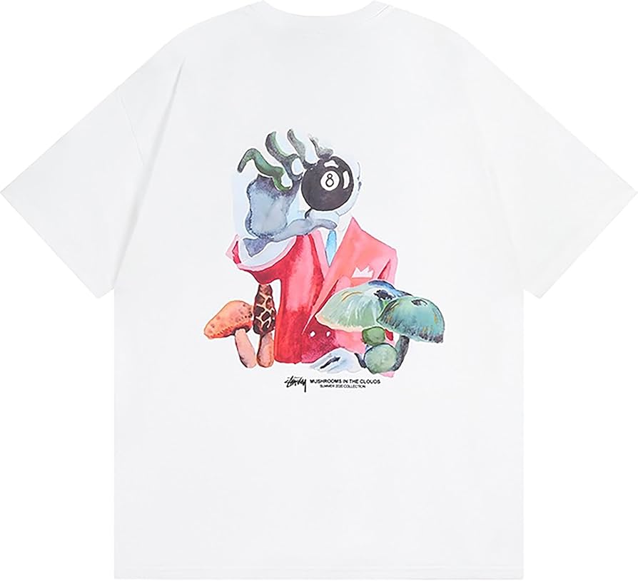 Camiseta Stuzzy mushrooms in the cloud white