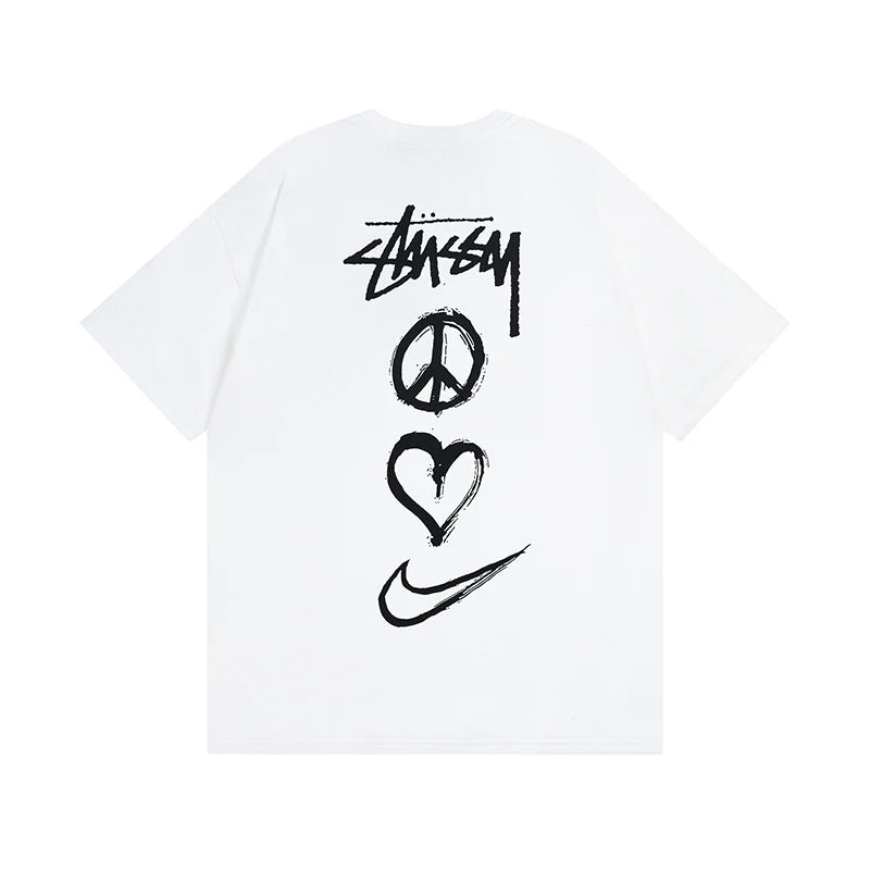 Camiseta stussy peace love and nike