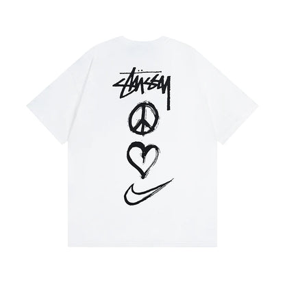 Camiseta stussy peace love and nike