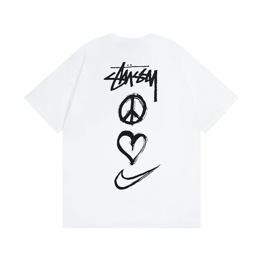 Camiseta stussy peace love and nike