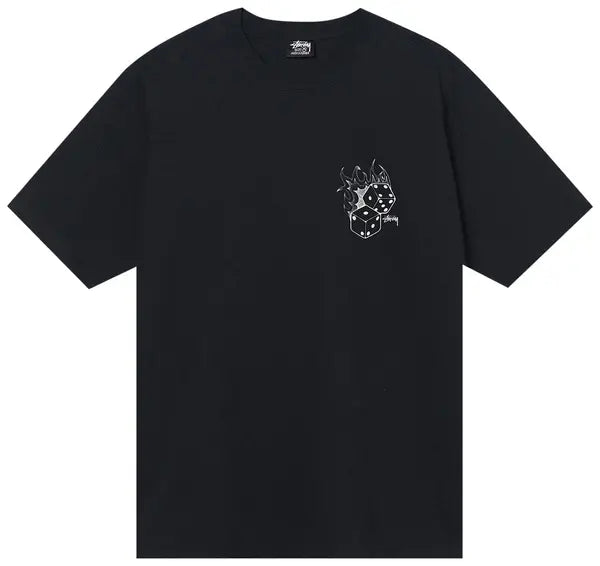 Camiseta Stussy Black Dados fire