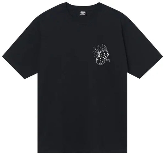 Camiseta Stussy Black Dados fire