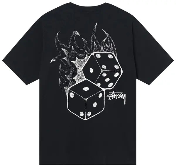Camiseta Stussy Black Dados fire