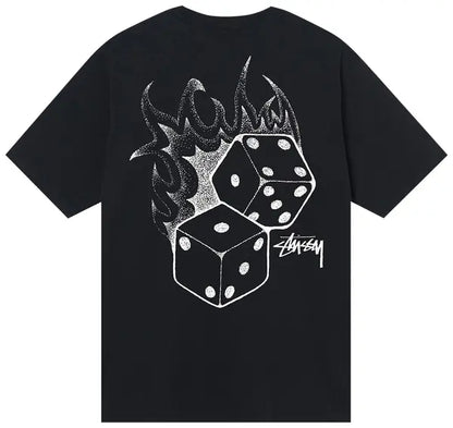 Camiseta Stussy Black Dados fire