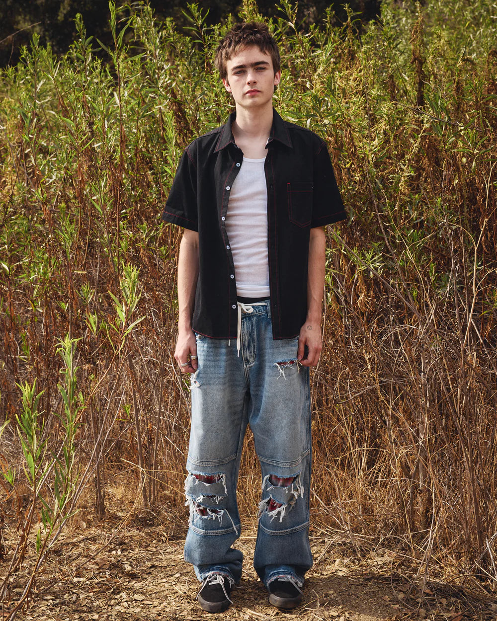 Heavyweight-Button-Up-Shirt-Black