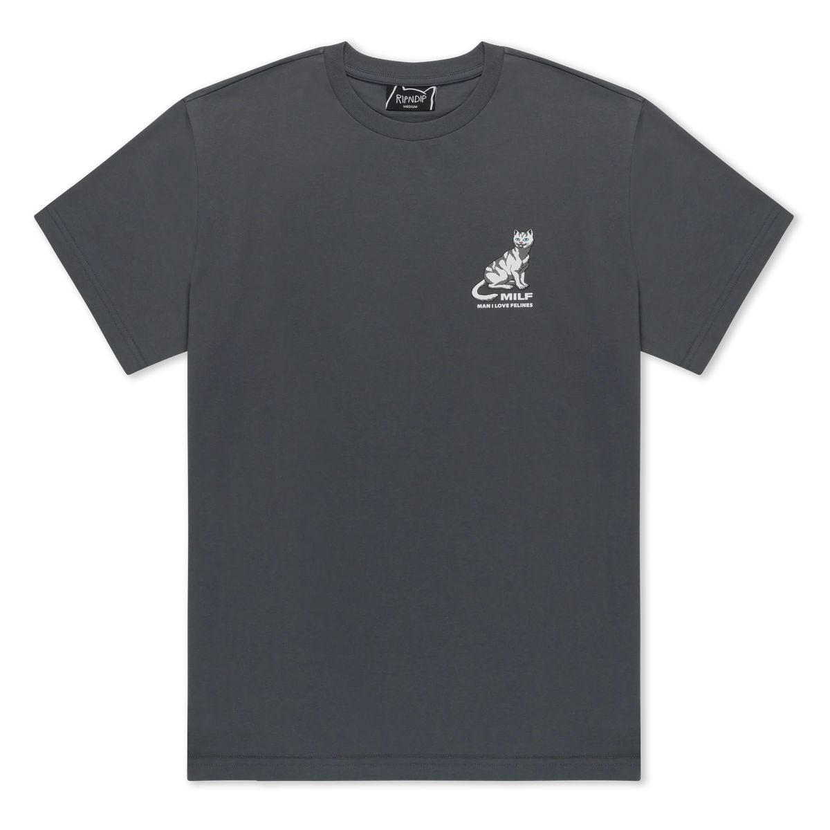 MAN I LOVE FELINES TEE (CHARCOAL)