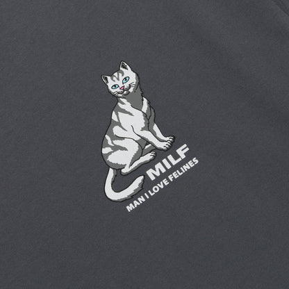 MAN I LOVE FELINES TEE (CHARCOAL)