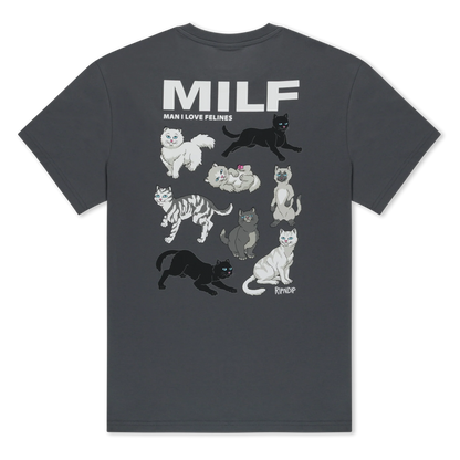 MAN I LOVE FELINES TEE (CHARCOAL)