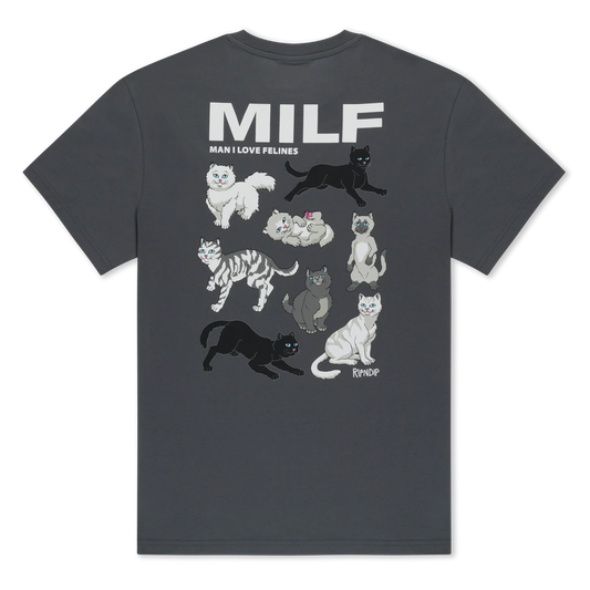 MAN I LOVE FELINES TEE (CHARCOAL)