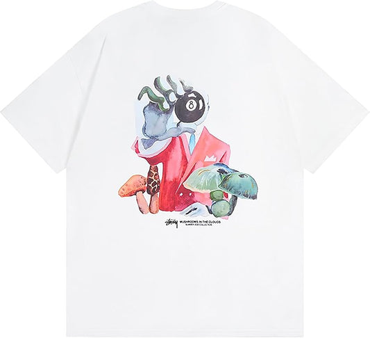 Camiseta Stuzzy  mushrooms in the cloud white