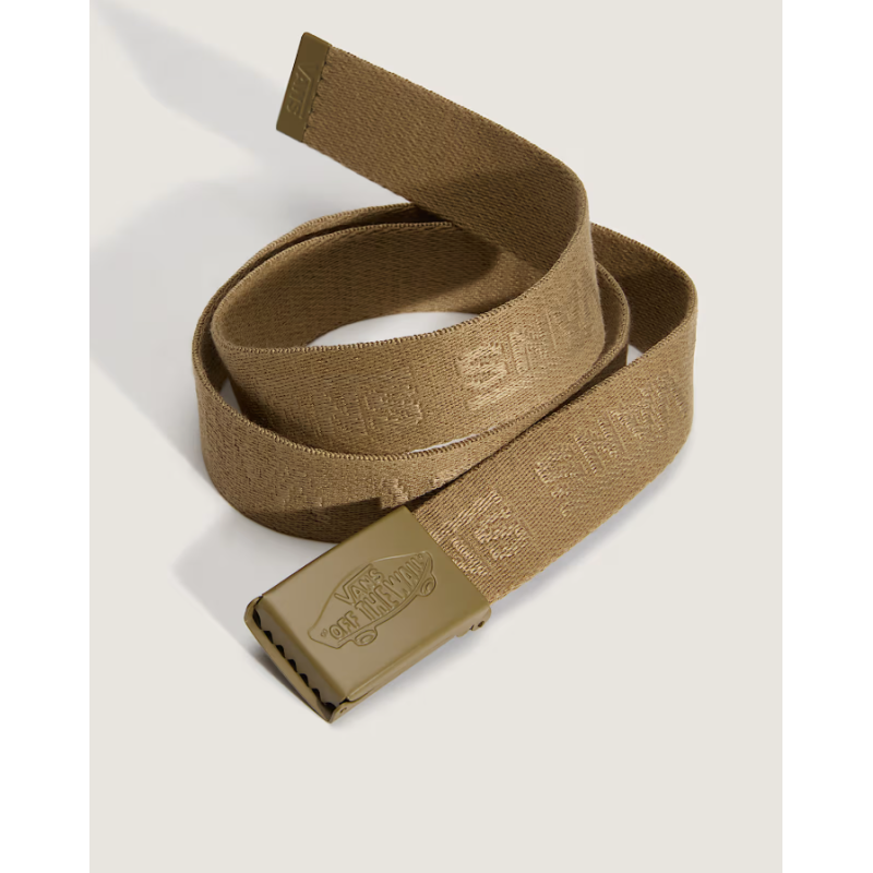 Drop V Web Belt Olive Brown