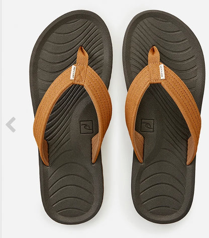 RIP CURL DBAH FLIP FLOPS IN TAN/BLACK