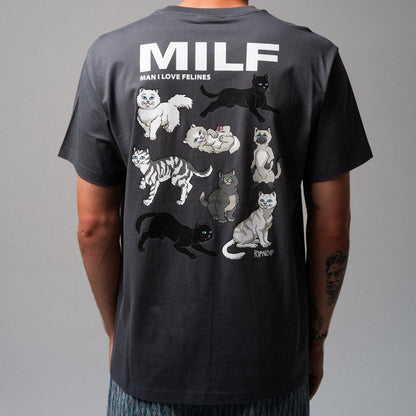 MAN I LOVE FELINES TEE (CHARCOAL)