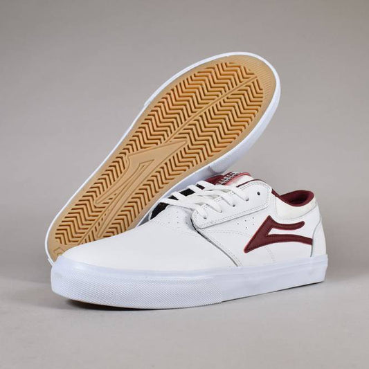 GRIFFIN WHITE BURGUNDY LEATHER