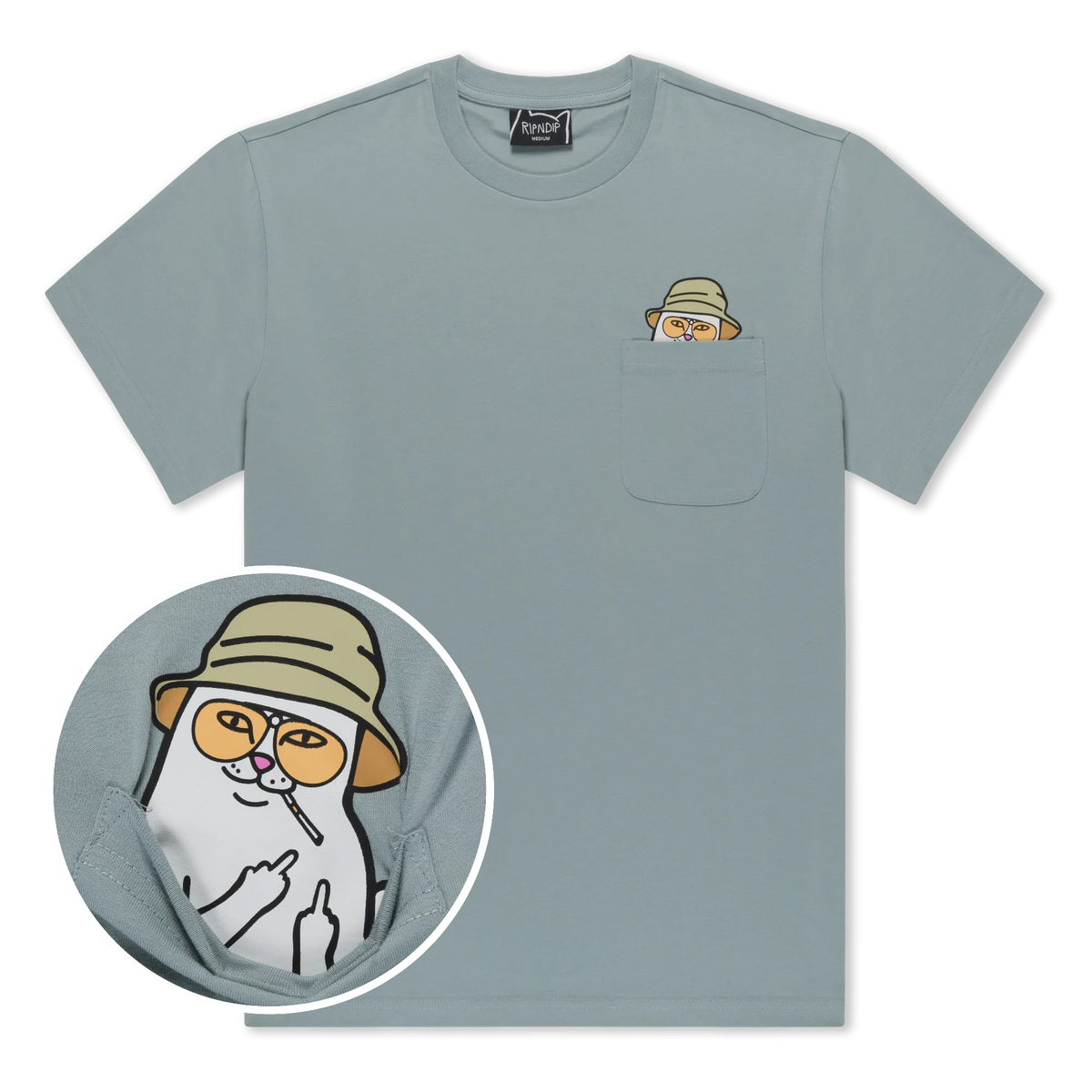 NERMAL S THOMPSON POCKET TEE (SILVER BLUE)