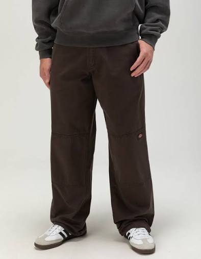 DOUBLE KNEE TWILL WORK PANT LOOSE FIT - B BROWN