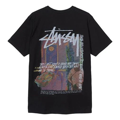 Camiseta Stussy Black carro volcado y sol